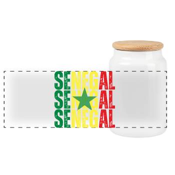 Drapeau sénégalais, fierté sénégalaise - Boîte à biscuits avec couvercle en bois - blanc - Devant