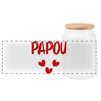 PAPUA. PAPA. VATERTAG. FROHER VATERTAG - Panorama Keksdose mit Holzdeckel - Weiß - Vorne