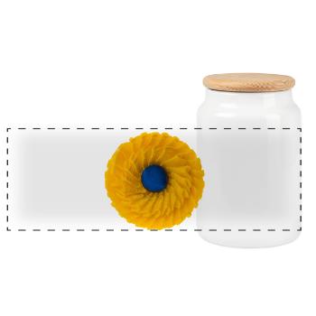 Produits dérivés pour les étudiants - chapeau, casquette, robe, etc. - Boîte à biscuits avec couvercle en bois - blanc - Devant