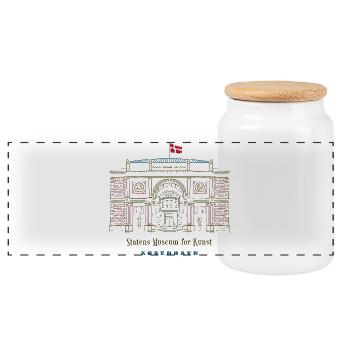Copenhague, Musée d’art SMK, Dessin Danemark - Boîte à biscuits avec couvercle en bois - blanc - Devant