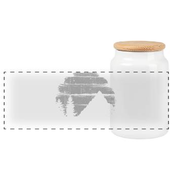 Arête alpine monochrome - Boîte à biscuits avec couvercle en bois - blanc - Devant