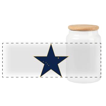Alaska Fan T-Shirt – USA Style - Panoramic Cookie Jar with Wooden Lid - white - Front