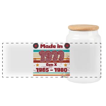 Hommage au 100e anniversaire de la génération X - Boîte à biscuits avec couvercle en bois - blanc - Devant