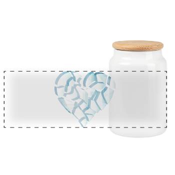 Cœur brisé de glace – Forme Cœur brisé - Boîte à biscuits avec couvercle en bois - blanc - Devant