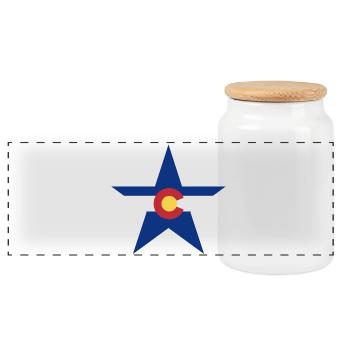 Colorado Fan T-Shirt – Berge & Abenteuer - Panorama Keksdose mit Holzdeckel - Weiß - Vorne