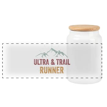 Ultra & Trail Runner - Boîte à biscuits avec couvercle en bois - blanc - Devant