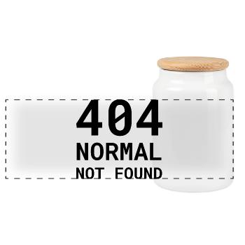 404 Normal Not Found – Funny Nerd Error Shirt - Panoramic Cookie Jar with Wooden Lid - white - Front