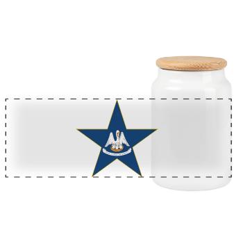 Louisiana Fan T-Shirt – Perfekt für Fans! - Panorama Keksdose mit Holzdeckel - Weiß - Vorne