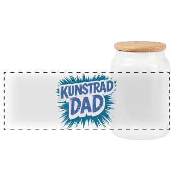 Artistic Cycling, Artistic Cycling, Indoor Cycling, Dad - Panoramic Cookie Jar with Wooden Lid - white - Front