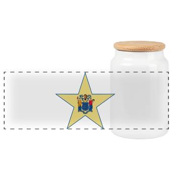 New Jersey Fan T-Shirt – Perfekt für Fans! - Panorama Keksdose mit Holzdeckel - Weiß - Vorne
