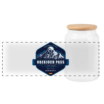 Oberjoch Pass , Bavaria, Germany - Panoramic Cookie Jar with Wooden Lid - white - Front