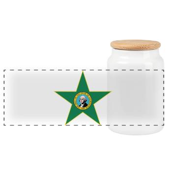 Chemise de fan de Washington – Style de la capitale - Boîte à biscuits avec couvercle en bois - blanc - Devant