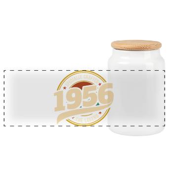 1956 Légende 70 Ans Anniversaire Homme - Boîte à biscuits avec couvercle en bois - blanc - Devant