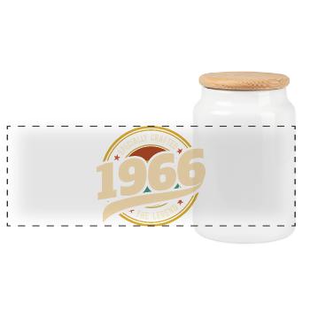 1966 Légende 60 Ans Anniversaire Homme - Boîte à biscuits avec couvercle en bois - blanc - Devant