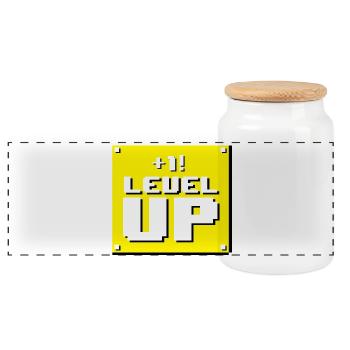 Level-Up-Panel - Panorama Keksdose mit Holzdeckel - Weiß - Vorne
