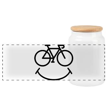 Fahrrad Radfahren MTB BMX Sport - Panorama Keksdose mit Holzdeckel - Weiß - Vorne