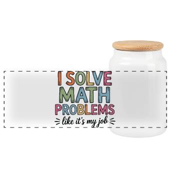 Je résous les problèmes de mathématiques comme un professeur de mathématiques - Boîte à biscuits avec couvercle en bois - blanc - Devant