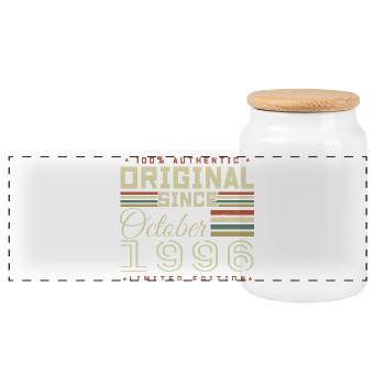 légendaire Depuis Octobre 1996 | octobre 1996 - Boîte à biscuits avec couvercle en bois - blanc - Devant