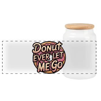 Süßer Donut-Spruch, Beziehung - Panorama Keksdose mit Holzdeckel - Weiß - Vorne