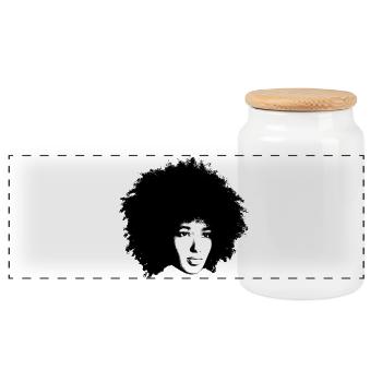 Afro-Beauty T-Shirt - Panorama Keksdose mit Holzdeckel - Weiß - Vorne