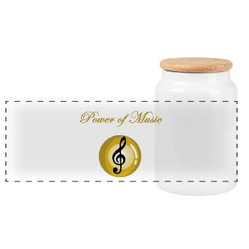 The power of music - Panoramic Cookie Jar with Wooden Lid - white - Front