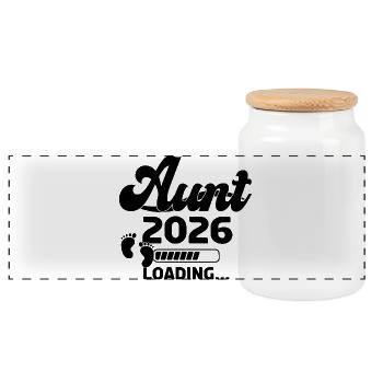 Aunt 2026 Loading - Panorama Keksdose mit Holzdeckel - Weiß - Vorne