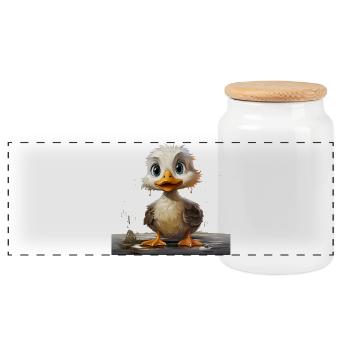 Dirty duckling - Panoramic Cookie Jar with Wooden Lid - white - Front