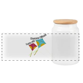 Let's fly Korean kites – Kite Design - Panoramic Cookie Jar with Wooden Lid - white - Front