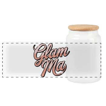 Glam Mad Glitter Script - Boîte à biscuits avec couvercle en bois - blanc - Devant