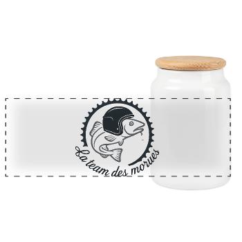 Equipe Morues Marin Casqué - Boîte à biscuits avec couvercle en bois - blanc - Devant