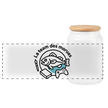 Poisson Artiste Gamer - Boîte à biscuits avec couvercle en bois - blanc - Devant