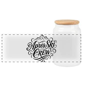 APRÈS Ski Crew - Panoramic Cookie Jar with Wooden Lid - white - Front