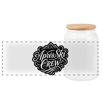 Après Ski Crew Party - Panoramic Cookie Jar with Wooden Lid - white - Front