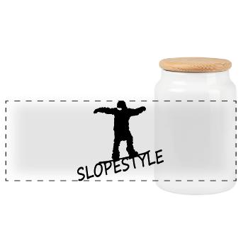 Slopestyle - Panoramic Cookie Jar with Wooden Lid - white - Front