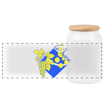 Logo revisited the Marne - Panoramic Cookie Jar with Wooden Lid - white - Front