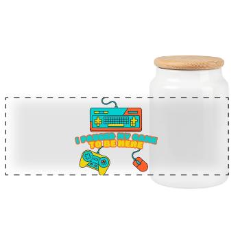 J’ai mis mon jeu en pause pour être ici – Funny Gamer Design - Boîte à biscuits avec couvercle en bois - blanc - Devant