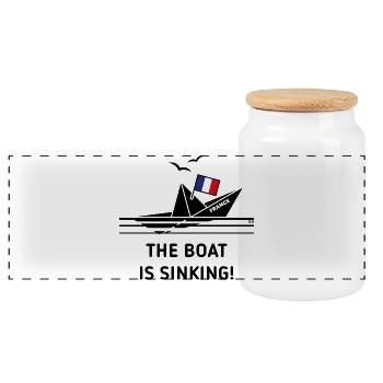 The Boat Is Sinking! (France / POS) - Boîte à biscuits avec couvercle en bois - blanc - Devant