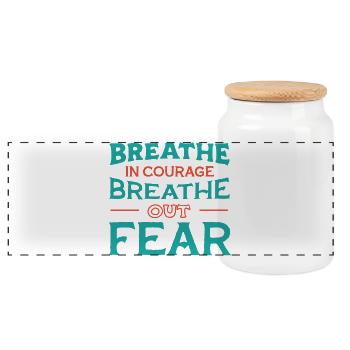 Inspire le courage - Boîte à biscuits avec couvercle en bois - blanc - Devant