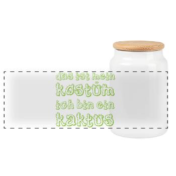 C’est mon costume, je suis un carnaval de cactus - Boîte à biscuits avec couvercle en bois - blanc - Devant