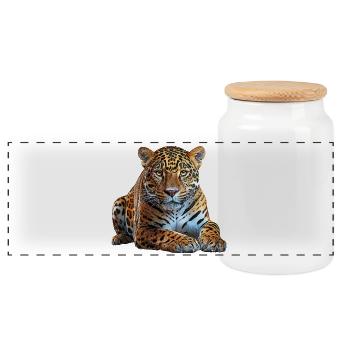 jaguar - Boîte à biscuits avec couvercle en bois - blanc - Devant