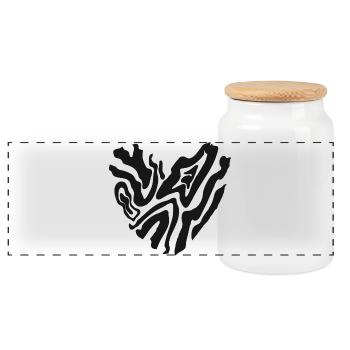 Heart Tigerheart - Panoramic Cookie Jar with Wooden Lid - white - Front