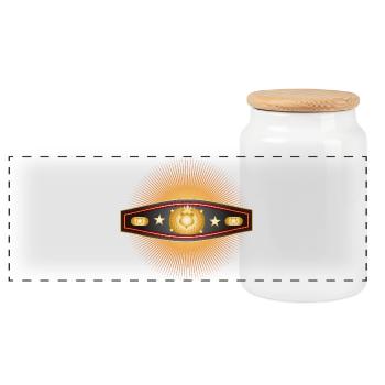 Radiant Box Belt – Champion Design - Panoramic Cookie Jar with Wooden Lid - white - Front