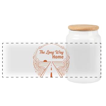 The Long Way Home – Der Weg ist das Ziel - Panorama Keksdose mit Holzdeckel - Weiß - Vorne