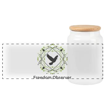 Observateur de la liberté - Boîte à biscuits avec couvercle en bois - blanc - Devant