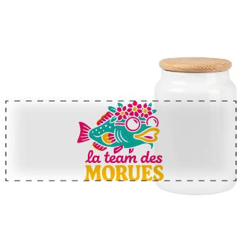 Morues Florales Équipe Marine Colorée - Boîte à biscuits avec couvercle en bois - blanc - Devant