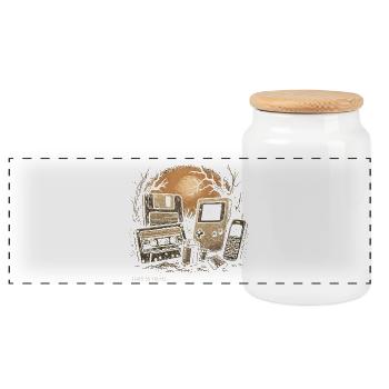 Nostalgie rétro – J’étais si jeune Tee - Boîte à biscuits avec couvercle en bois - blanc - Devant