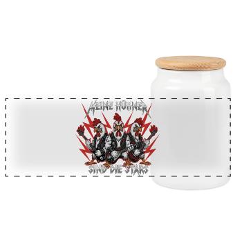 My Chickens Are The Stars Chicken Poultry Farmers - Panoramic Cookie Jar with Wooden Lid - white - Front