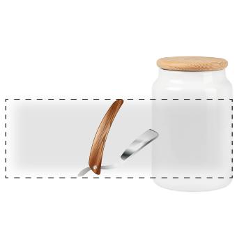 Classic Barber Straight Razor in Retro Style - Panoramic Cookie Jar with Wooden Lid - white - Front