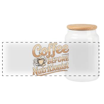 Nutrition Coffee Before Dietitian Coffee Lover - Boîte à biscuits avec couvercle en bois - blanc - Devant