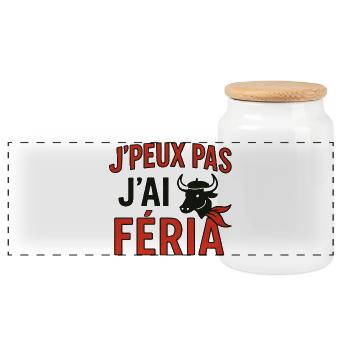 J'peux pas, j'ai féria - Boîte à biscuits avec couvercle en bois - blanc - Devant